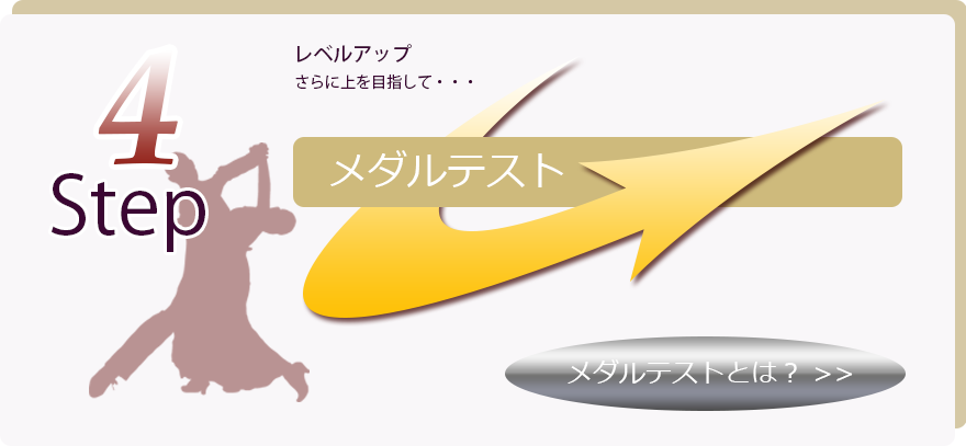 step4、レベルアップ。さらに上を目指して、メダルテストを受けられることをお勧めします。